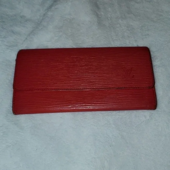 Louis Vuitton Red Epi Long Wallet Pouch